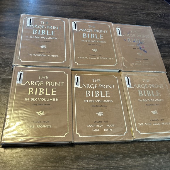 The Large Print Bible In 6 Volumes 1969 Volumes 1-6 Complete Set King James